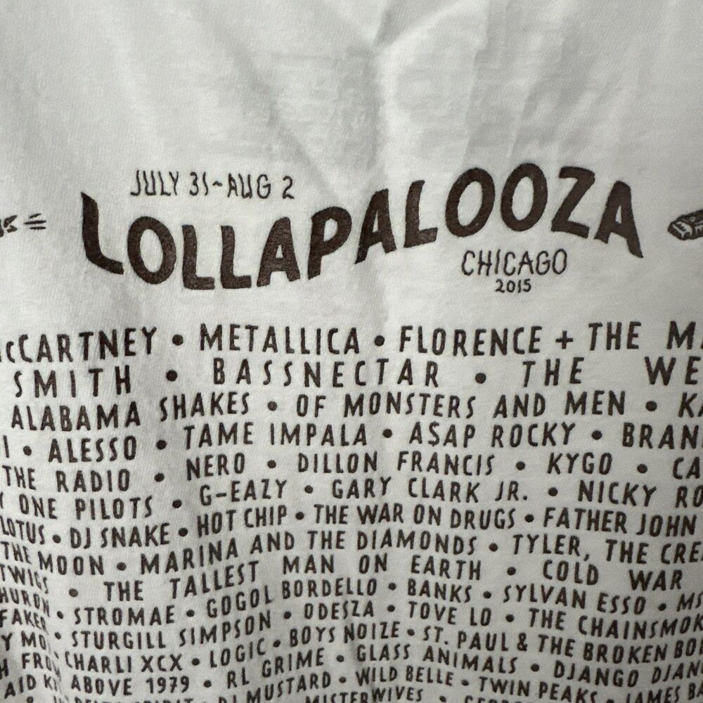 Lollapalooza Tank Top Women's Large 2015 Music Festival Shirt Cotton - Picture 11 of 14